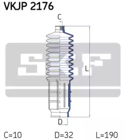 Комплект пылника, рулевое управление SKF VKJP 2176